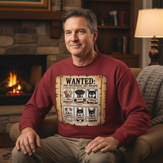 Wanted: For Successful Vet Escape.. Dog Dad Sweatshirt