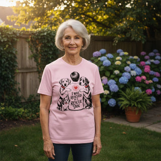 I Was Rescued By A Rescue Dog Dog-Mom Tees
