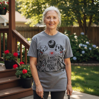 I Was Rescued By A Rescue Dog Dog-Mom Tees