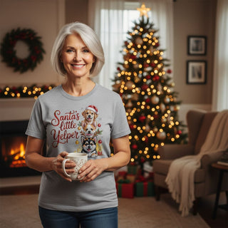 Santa's Little Yelper Dog-Mom Tees