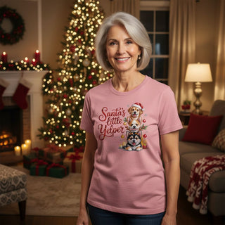 Santa's Little Yelper Dog-Mom Tees