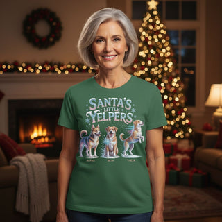 Santa's Little Yelper Dog-Mom Christmas Themed Tees