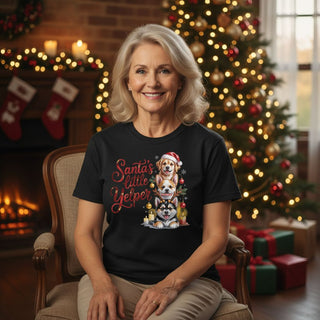 Santa's Little Yelper Dog-Mom Tees