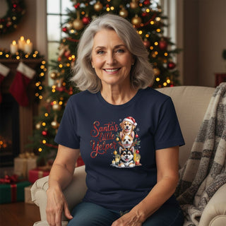 Santa's Little Yelper Dog-Mom Tees