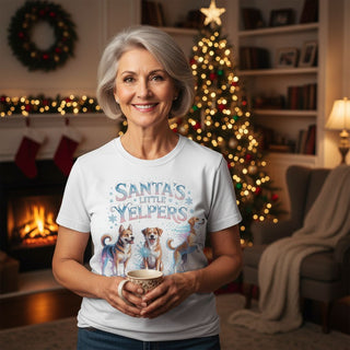 Santa's Little Yelper Dog-Mom Christmas Themed Tees