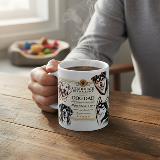 Certificate Of Excellence.. Award to Dog Dad Mug
