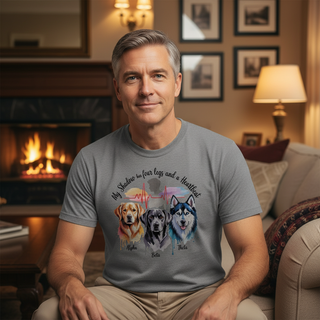 My Shadow Has Four Legs And A Heartbeat.. Dog Dad Tees