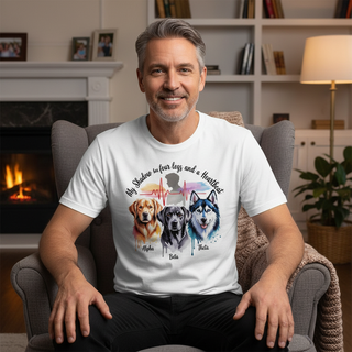 My Shadow Has Four Legs And A Heartbeat.. Dog Dad Tees