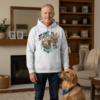 My Cart: 10% Dog Stiff, 10% Human Survival.. Dog Dad Hoodie