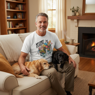 My Cart: 10% Dog Stiff, 10% Human Survival.. Dog Dad Tee