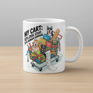 My Cart: 10% Dog Stiff, 10% Human Survival Mug